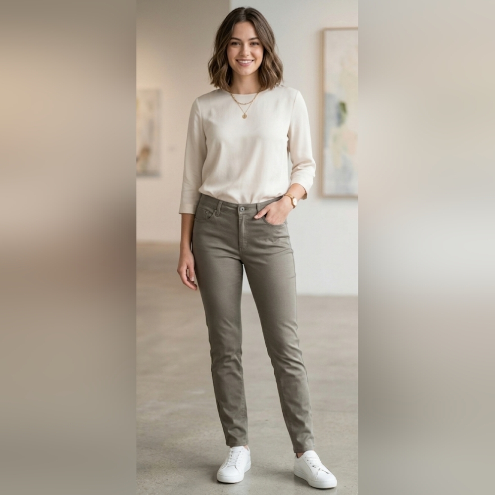 🌟 Parasuco Olive Green Stretch Slim Pants - Size 12 🌟
